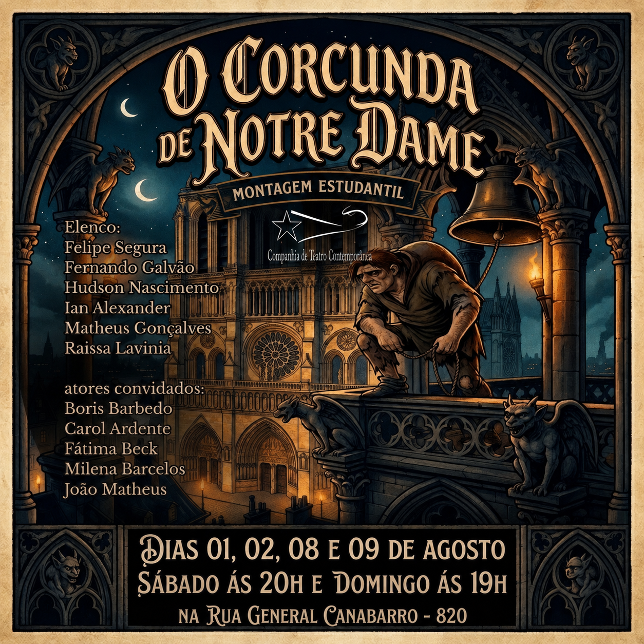 O CORCUNDA DE NOTRE DAME 08/08 ás 20h